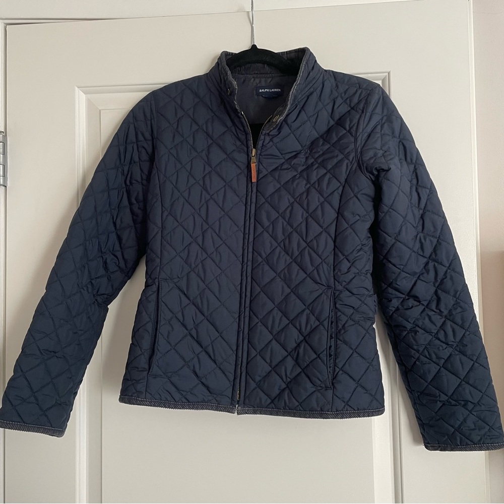 Ralph Lauren Women's Dark Blue Navy‎ Quilted Puffer Jacket Coat
